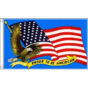 DRAPEAU FIER D\'ÊTRE AMÉRICAIN 150x90cm - DRAPEAU AMÉRICAIN - USA - ETATS-UNIS 90 x 150 cm - DRAPEAUX