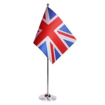DRAPEAU DE TABLE prestige ROYAUME-UNI 22x15cm en SATIN - GRAND DRAPEAUX DE BUREAU ANGLAIS - UK - GRANDE BRETAGNE 15 x 22 cm