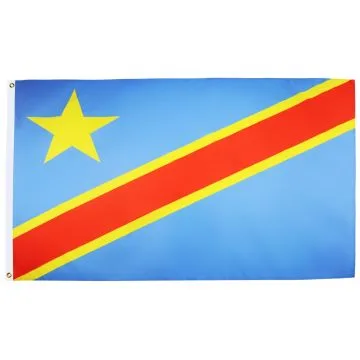 DRAPEAU RÍ?PUBLIQUE DÍ?MOCRATIQUE DU CONGO 150x90cm - DRAPEAU CONGOLAIS 90 x 150 cm Polyester léger