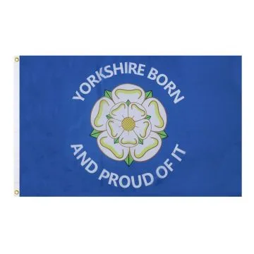 DRAPEAU YORKSHIRE BORN AND PROUD OF IT 150x90cm - DRAPEAU FIERTÉ DU YORKSHIRE 90 x 150 cm - DRAPEAUX