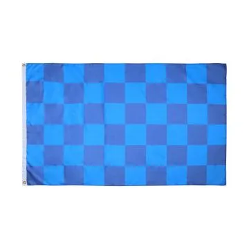 DRAPEAU DAMIER BLEU CIEL ET BLEU MARINE 150x90cm - DRAPEAU À DAMIERS 90 x 150 cm - DRAPEAUX