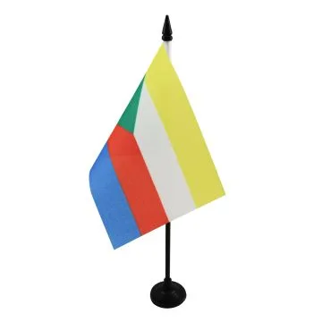 DRAPEAU DE TABLE COMORES 15x10cm - PETIT DRAPEAUX DE BUREAU COMORIEN 10 x 15 cm