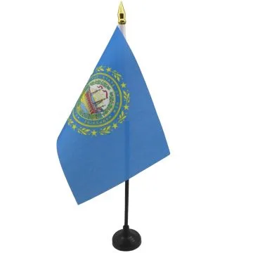 DRAPEAU DE TABLE NEW HAMPSHIRE 15x10cm - PETIT DRAPEAUX DE BUREAU ETAT AMÉRICAIN - USA - ETATS-UNIS 10 x 15 cm pointe dorée
