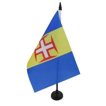 DRAPEAU DE TABLE MADÈRE 21x14cm - PETIT DRAPEAUX DE BUREAU PORTUGAL 14 x 21 cm