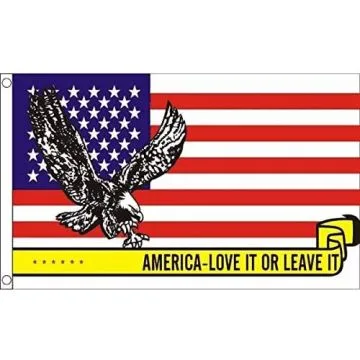 DRAPEAU ETATS-UNIS NATIONALISTE 150x90cm - DRAPEAU USA LOVE IT OR LEAVE IT 90 x 150 cm - DRAPEAUX