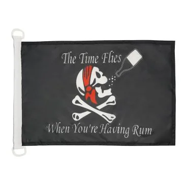 Pavillon nautique Pirate avec Rhum 45x30 cm Anneaux Plastiques