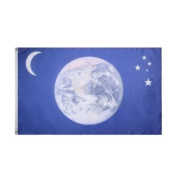 DRAPEAU TERRE LUNE ET ÉTOILES 150x90cm - DRAPEAU DU CIEL 90 x 150 cm - DRAPEAUX