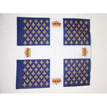 DRAPEAU ORDONNANCE DU RÍ?GIMENT DES GARDES FRANÍ?AISES 1563-1789 90x90cm - DRAPEAU INFANTERIE DU ROYAUME DE FRANCE - BRISSAC 90 x 90 cm Fourreau pour hampe