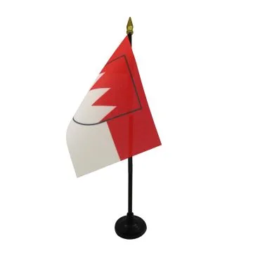 DRAPEAU DE TABLE FRANCONIE 15x10cm - PETIT DRAPEAUX DE BUREAU DE BAVIÈRE - ALLEMAGNE 10 x 15 cm pointe dorée