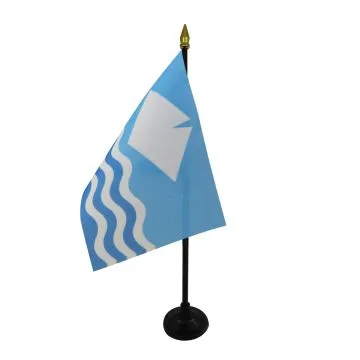 DRAPEAU DE TABLE ÎLE DE WIGHT 15x10cm - PETIT DRAPEAUX DE BUREAU ISLE OF WIGHT - ANGLETERRE 10 x 15 cm pointe dorée