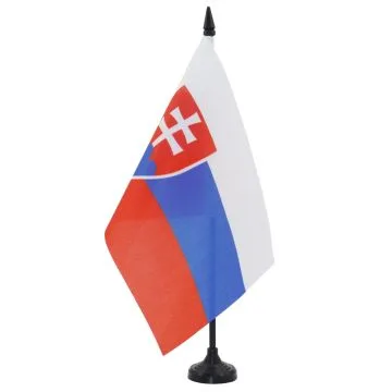 DRAPEAU DE TABLE SLOVAQUIE 21x14cm - PETIT DRAPEAUX DE BUREAU SLOVAQUE 14 x 21 cm
