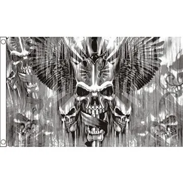 DRAPEAU TÊTE DE MORT AVEC ÉPÉE 150x90cm - DRAPEAU PIRATE 90 x 150 cm - DRAPEAUX