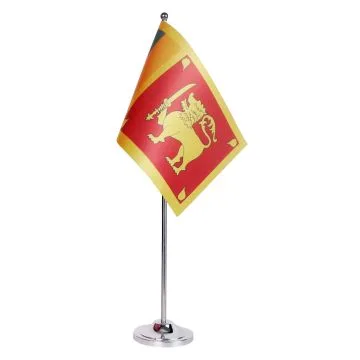 DRAPEAU DE TABLE prestige SRI LANKA 22x15cm en SATIN - GRAND DRAPEAUX DE BUREAU SRI LANKAIS 15 x 22 cm