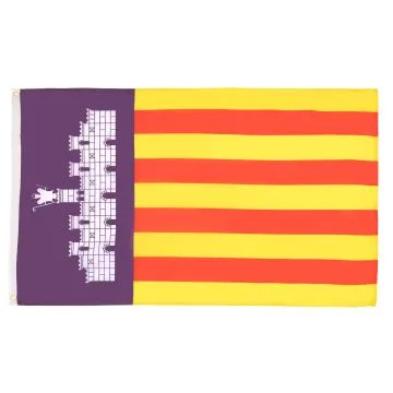 Bandera de Mallorca 90 x 60 cm poliéster 100D ojales metálicos