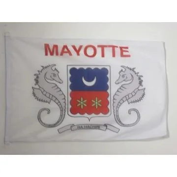 DRAPEAU MAYOTTE 90x60cm - DRAPEAU MAHORAIS - FRANCE 60 x 90 cm Spécial Extérieur - DRAPEAUX