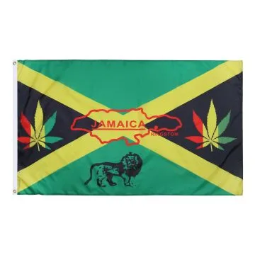 DRAPEAU JAMAÏQUE REGGAE 150x90cm - DRAPEAU JAMAICAIN RASTA 90 x 150 cm - DRAPEAUX