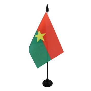 DRAPEAU DE TABLE BURKINA FASO 15x10cm - PETIT DRAPEAUX DE BUREAU BURKINABAIS 10 x 15 cm