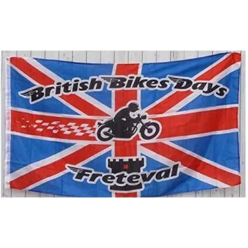 DRAPEAU BRITISH BIKE 150x90cm - DRAPEAU BRITISH BIKE 90 x 150 cm Polyester léger