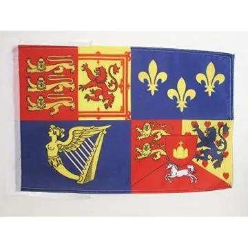 DRAPEAU ROYAL ROYAUME-UNI 1714-1801 MAISON D\'HANOVRE 45x30cm - PAVILLON ROIS BRITANNIQUES 30 x 45 cm haute qualité