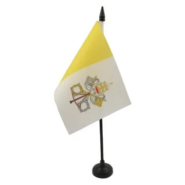 DRAPEAU DE TABLE VATICAN 15x10cm - PETIT DRAPEAUX DE BUREAU VATICAN 10 x 15 cm