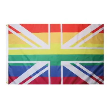 United Kingdom Rainbow Flag 2' x 3' 100D polyester grommets