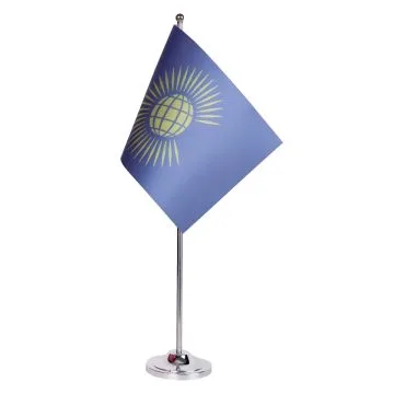 DRAPEAU DE TABLE prestige COMMONWEALTH NOUVEAU 22x15cm en SATIN - GRAND DRAPEAUX DE BUREAU BRITANNIQUE  - COMMUNAUTÉ DES NATIONS 15 x 22 cm