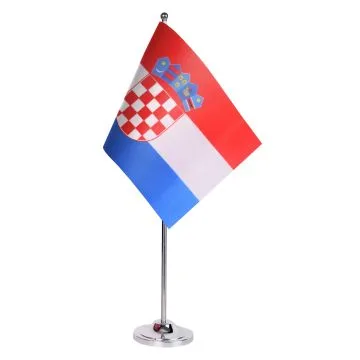 DRAPEAU DE TABLE prestige CROATIE 22x15cm en SATIN - GRAND DRAPEAUX DE BUREAU CROATE 15 x 22 cm