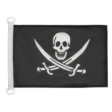 PAVILLON NAUTIQUE PIRATE JACK RACKHAM 45x30cm - DRAPEAU DE BATEAU PIRATES - CORSAIRE 30 x 45 cm