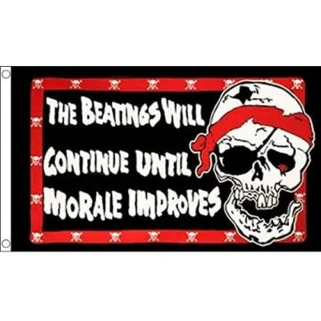 DRAPEAU PIRATE BEATINGS 150x90cm - DRAPEAU CORSAIRE 90 x 150 cm - DRAPEAUX