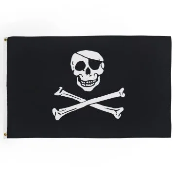 DRAPEAU PIRATE TÊTE DE MORT 90x60cm - DRAPEAU CORSAIRE 60 x 90 cm - DRAPEAUX