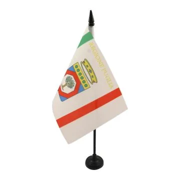 DRAPEAU DE TABLE POUILLES 21x14cm - PETIT DRAPEAUX DE BUREAU PUGLIA - ITALIE 14 x 21 cm