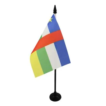DRAPEAU DE TABLE CENTRAFRIQUE 15x10cm - PETIT DRAPEAUX DE BUREAU CENTRAFRICAIN 10 x 15 cm