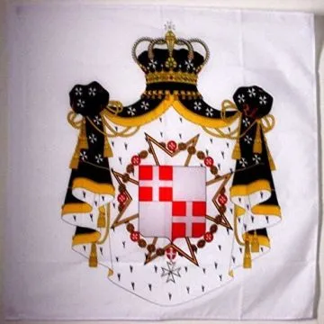 DRAPEAU GRAND MAÍ?TRE ORDRE DE MALTE 90x90cm - DRAPEAU SAINT-JEAN DE JÍ?RUSALEM 90 x 90 cm Fourreau pour hampe