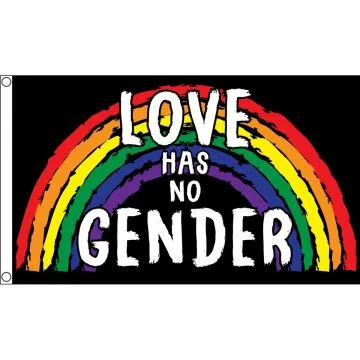 LGBT Love Has No Gender Flag 2' x 3' 100D polyester grommets