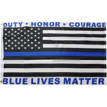Blue Lives Matter Flag 2' x 3' 100D polyester grommets