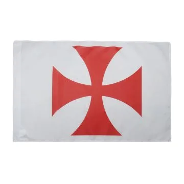 Drapeau Templiers Ordre du Temple 90x60cm - Drapeau croix pattee rouge 60 x 90 cm Fourreau pour hampe