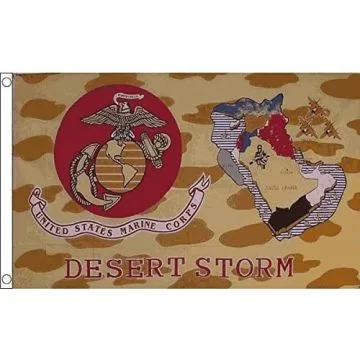 DRAPEAU ETATS-UNIS USMC DESERT STORM 150x90cm - DRAPEAU MARINES CORPS AMÉRICAINS 90 x 150 cm - DRAPEAUX
