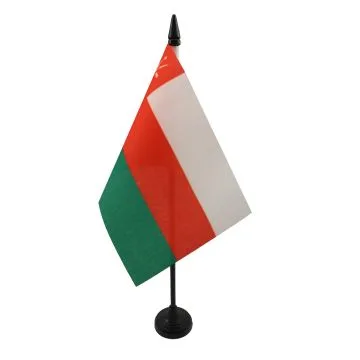 DRAPEAU DE TABLE OMAN 15x10cm - PETIT DRAPEAUX DE BUREAU OMANAIS 10 x 15 cm