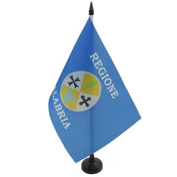 DRAPEAU DE TABLE CALABRE 21x14cm - PETIT DRAPEAUX DE BUREAU CALABRAIS - CALABRIA - ITALIE 14 x 21 cm