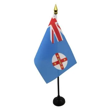 DRAPEAU DE TABLE NOUVELLE-GALLES DU SUD 15x10cm - PETIT DRAPEAUX DE BUREAU AUSTRALIEN - AUSTRALIE 10 x 15 cm pointe dorée
