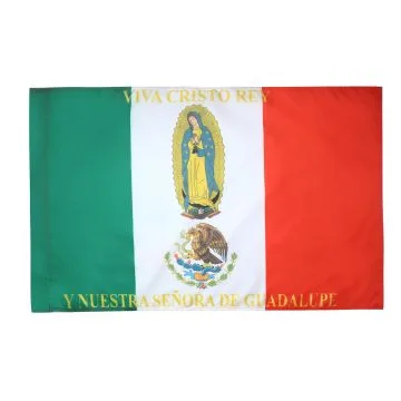 DRAPEAU MEXIQUE VIVA CRISTO REY 90x60cm - DRAPEAU CRISTEROS MEXICAIN 60 x 90 cm Fourreau pour hampe