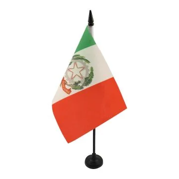 DRAPEAU DE TABLE PAVILLON D\'ÉTAT D\'ITALIE 21x14cm - PETIT DRAPEAUX DE BUREAU ITALIEN 14 x 21 cm