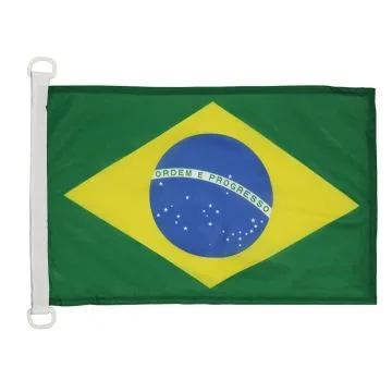 PAVILLON NAUTIQUE BRÉSIL 45x30cm - DRAPEAU DE BATEAU BRÉSILIEN 30 x 45 cm