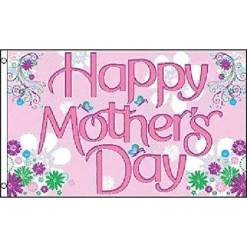 DRAPEAU JOYEUSES FÊTES DES MÈRES 150x90cm - DRAPEAU HAPPY MOTHER\'S DAY 90 x 150 cm - DRAPEAUX