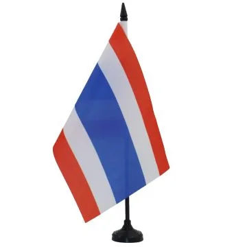 DRAPEAU DE TABLE THAÏLANDE 21x14cm - PETIT DRAPEAUX DE BUREAU THAÏLANDAIS 14 x 21 cm