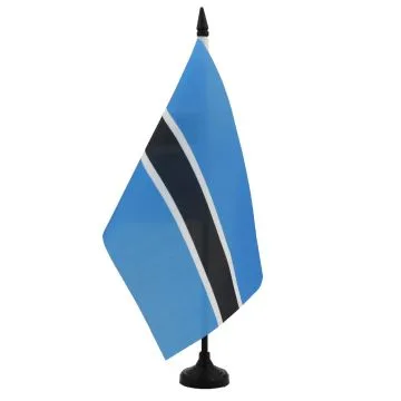 DRAPEAU DE TABLE BOTSWANA 21x14cm - PETIT DRAPEAUX DE BUREAU BOTSWANAIS 14 x 21 cm