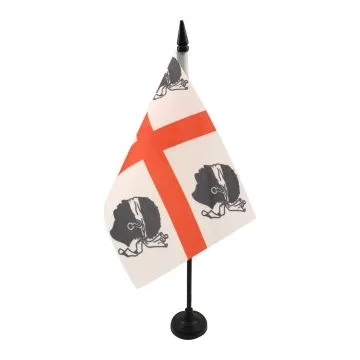 DRAPEAU DE TABLE SARDAIGNE NATIONALISTE SARDISME 21x14cm - PETIT DRAPEAUX DE BUREAU NATIONALISME SARDE 14 x 21 cm