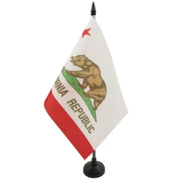 DRAPEAU DE TABLE CALIFORNIE 21x14cm - PETIT DRAPEAUX DE BUREAU CALIFORNIEN - ETAT AMÉRICAIN - USA - ETATS-UNIS 14 x 21 cm