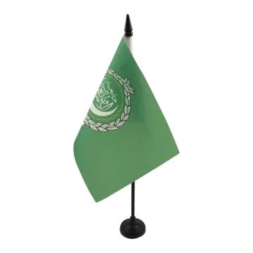 DRAPEAU DE TABLE LIGUE DES Í?TATS ARABES 21x14cm - PETIT DRAPEAUX DE BUREAU LIGUE ARABE 14 x 21 cm