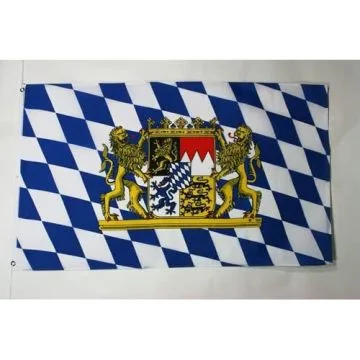 DRAPEAU BAVIÍ?RE AVEC LION 90x60cm - DRAPEAU BAVAROIS - ALLEMAGNE 60 x 90 cm - DRAPEAUX